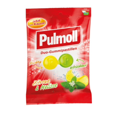PULMOLL Duo-Gummipastillen Zitrone & Melisse