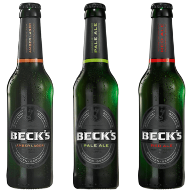 Becks Amber Lager, Pale Ale und Red Ale