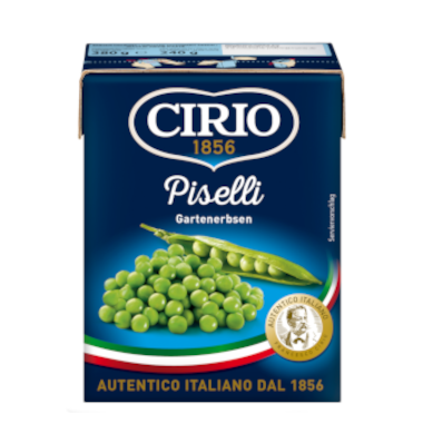 CIRIO Erbsen in Tetra Recart Verpackung 380 g