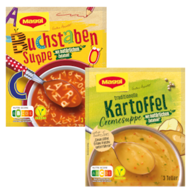 Kids ABC Buchstabensuppe & Kartoffelcreme Suppe