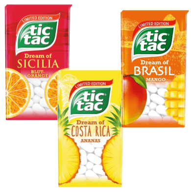 Tic Tac Mango, Ananas, Blutorange