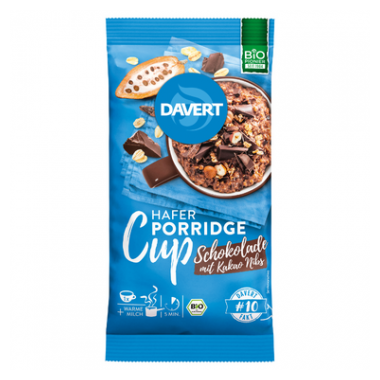 Davert Porridge-Cup Schokolade mit Kakao Nibs