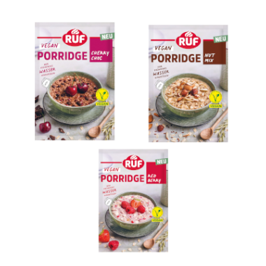 RUF Vegan Porridge (Red Berry, Cherry Choc, Nut Mix)
