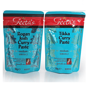 Geeta's Foods Ltd Tikka Curry Paste & Rogan Josh Curry Paste