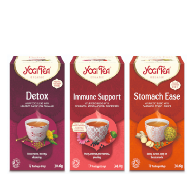 Yogi Tea Detox Organic, Yogi Tea Immune Support Organic, Yogi Tea Stomach Ease Organic