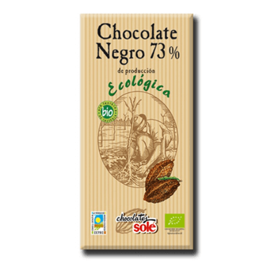 Chocolates Solé Chocolate Negro de producción Ecológica 73% Cacao