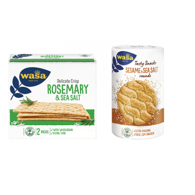 WASA Delicate Tasty Rounds Sesame & Sea Salt | Delicate Crisp Rosemary & Sea Salt