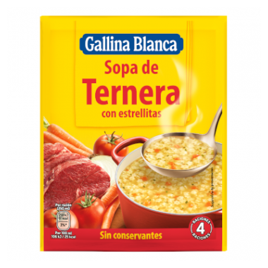 Gallina Blanca Sopa de Ternera con estrellitas