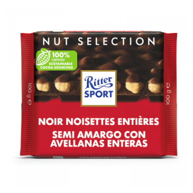 Ritter Sport Chocolate negro con avellanas enteras