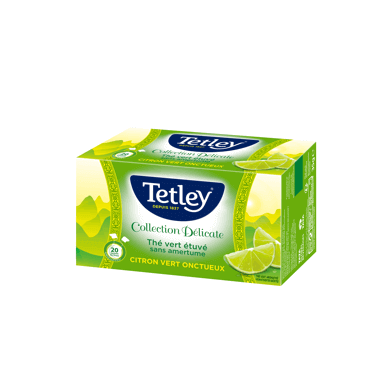 Tetley Thé vert étuvé sans amertume-citron vert onctueux