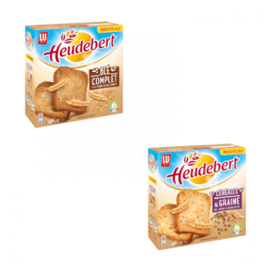 Heudebert Biscottes Céréales & Graine ou Blé complet