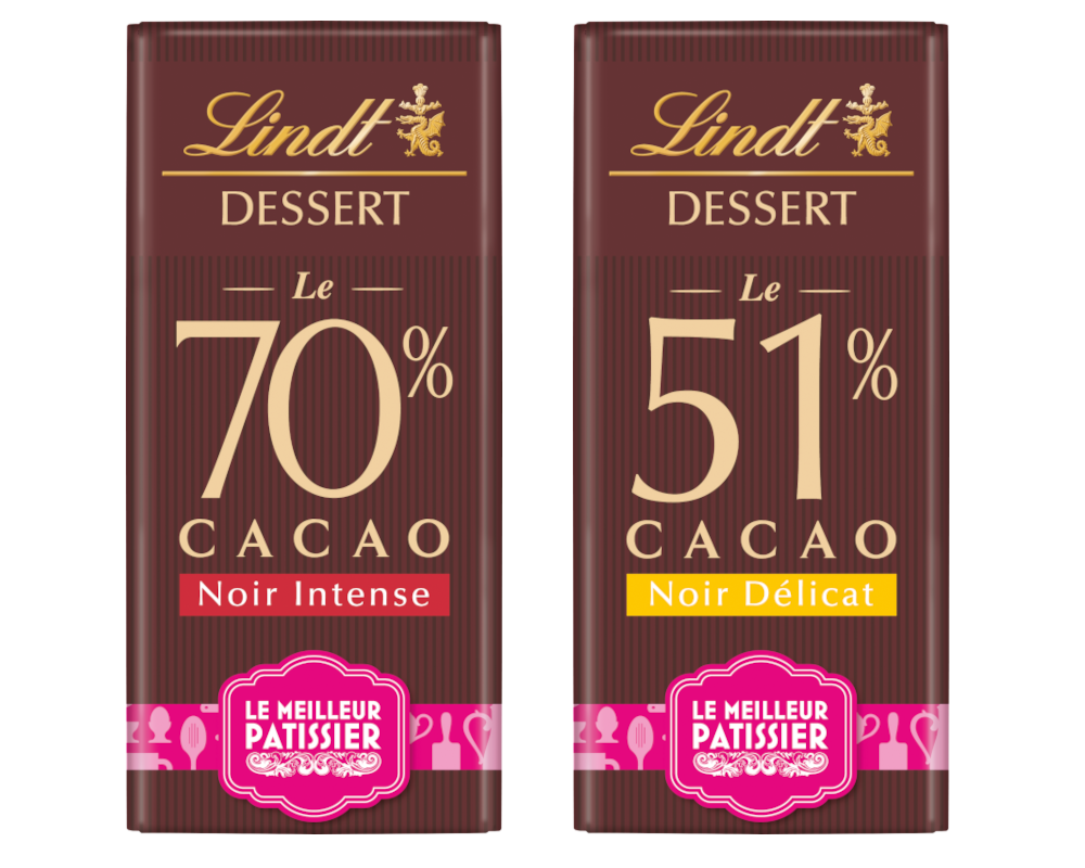 Lindt Dessert 70% Cacao Intense ou 51% Cacao Délicat