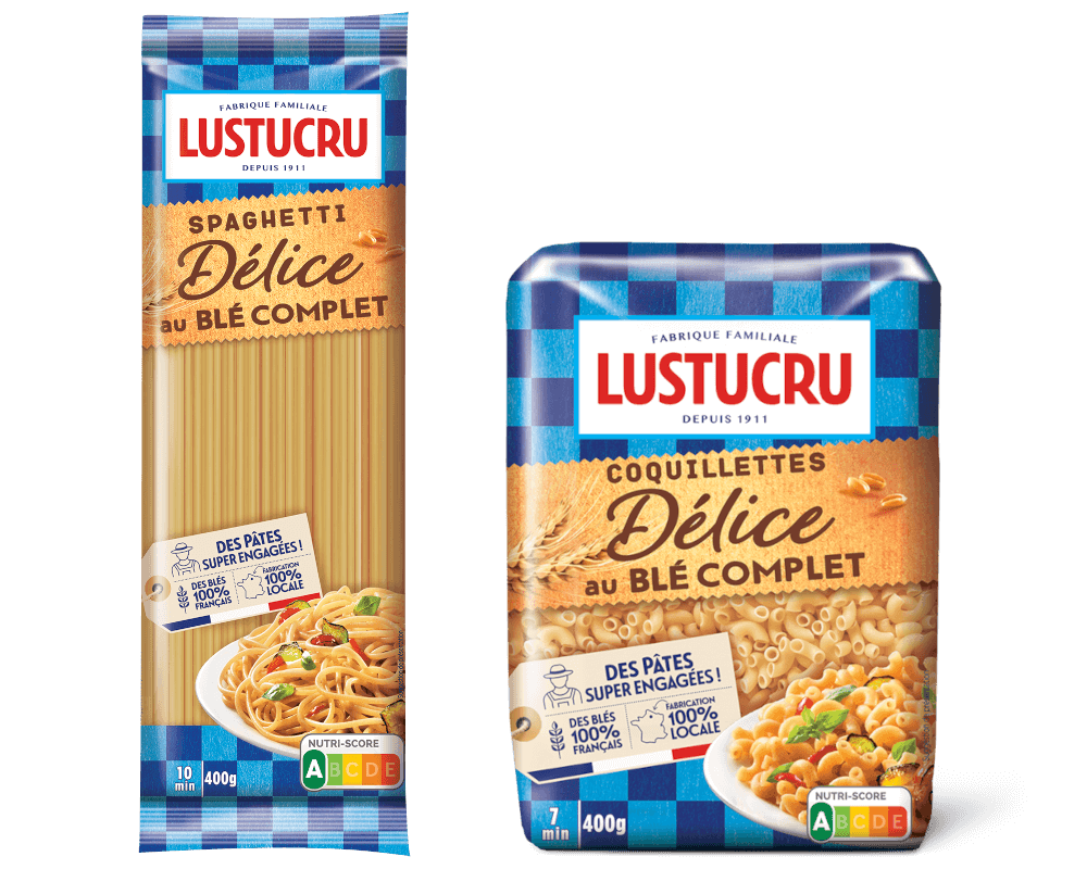 Lustucru Spaghetti ou Coquillettes Délices au Blé Complet