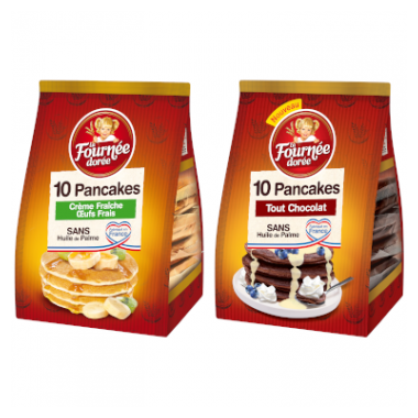 10 Pancakes Crème Fraîche et Œufs Frais ou 10 Pancakes Tout Chocolat 350g