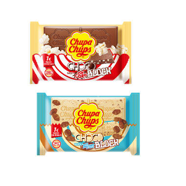 Chupa Chups Choco Block Popcorn & Choco Block White