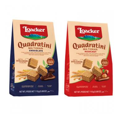 Loacker Quadratini Multicereali 110g Hazelnut & Chocolate