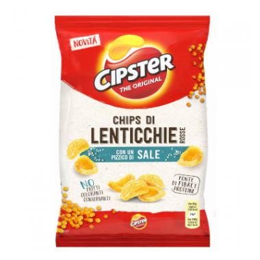Cipster Chips di lenticchie rosse con un pizzico di sale